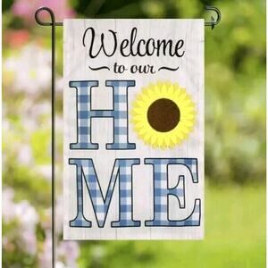Meadow Creek Decorative Garden Flag Sunflower NEW Welcome To Our Home Recycle